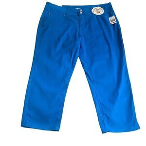 Curve Appeal NWT Tummy Tucking Shaping System Ankle Casual Pant In Ibiza Blue